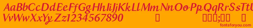 CfbostonRegular Font – Red Fonts on Orange Background