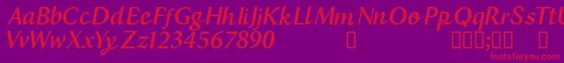 CfbostonRegular Font – Red Fonts on Purple Background
