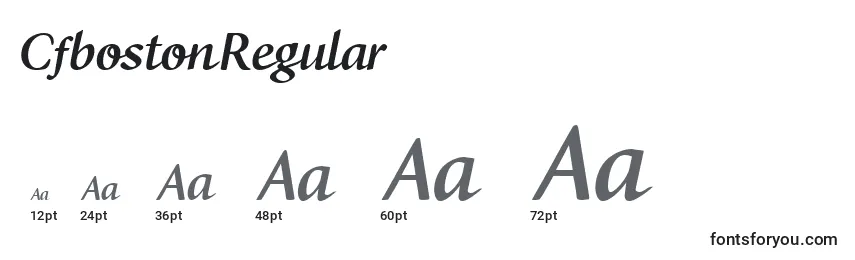 CfbostonRegular Font Sizes