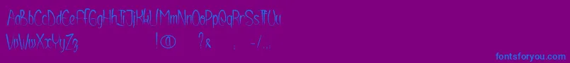 Shurikendancelikeatiger-Schriftart – Blaue Schriften auf violettem Hintergrund