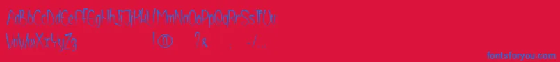 Shurikendancelikeatiger Font – Blue Fonts on Red Background