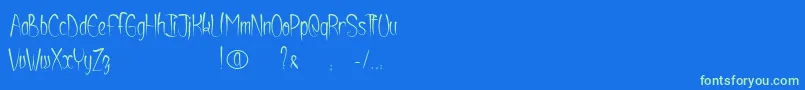 Shurikendancelikeatiger Font – Green Fonts on Blue Background