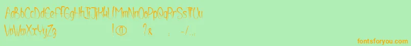 Shurikendancelikeatiger Font – Orange Fonts on Green Background