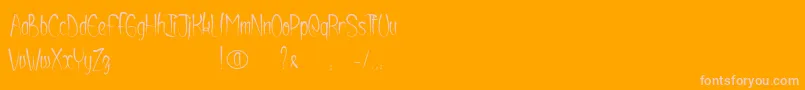 Shurikendancelikeatiger-Schriftart – Rosa Schriften auf orangefarbenem Hintergrund