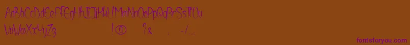 Shurikendancelikeatiger Font – Purple Fonts on Brown Background