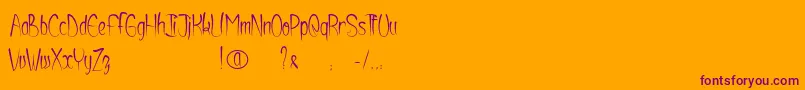 Shurikendancelikeatiger Font – Purple Fonts on Orange Background