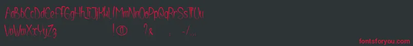 フォントShurikendancelikeatiger – 黒い背景に赤い文字