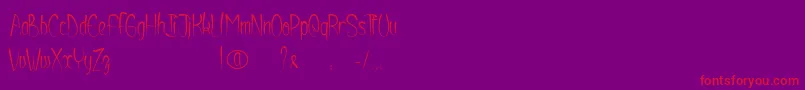 Shurikendancelikeatiger-Schriftart – Rote Schriften auf violettem Hintergrund