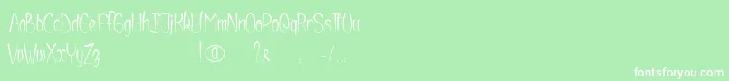Shurikendancelikeatiger-Schriftart – Weiße Schriften auf grünem Hintergrund