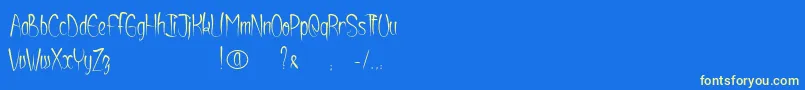 Shurikendancelikeatiger Font – Yellow Fonts on Blue Background