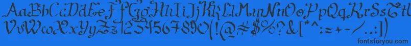 Czcionka ArtesanР±as2011 – czarne czcionki na niebieskim tle