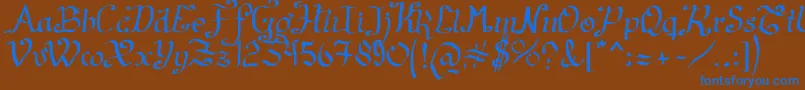 ArtesanР±as2011 Font – Blue Fonts on Brown Background