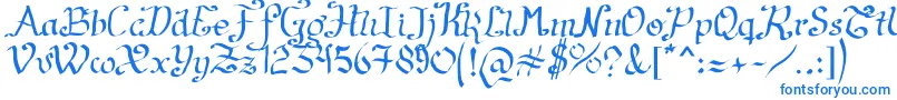 ArtesanР±as2011 Font – Blue Fonts on White Background