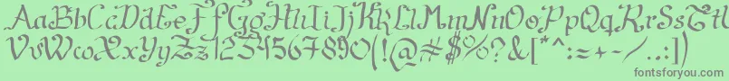 フォントArtesanР±as2011 – 緑の背景に灰色の文字