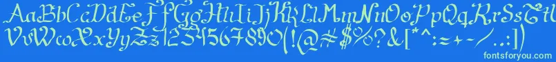 ArtesanР±as2011 Font – Green Fonts on Blue Background