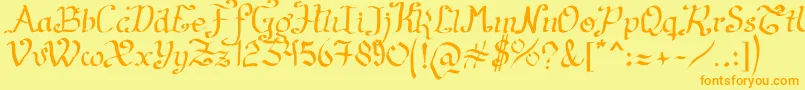 ArtesanР±as2011 Font – Orange Fonts on Yellow Background