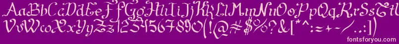 ArtesanР±as2011 Font – Pink Fonts on Purple Background