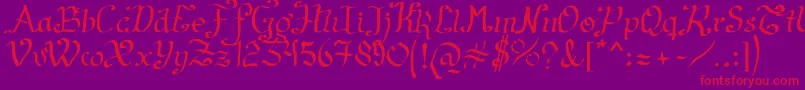 ArtesanР±as2011 Font – Red Fonts on Purple Background