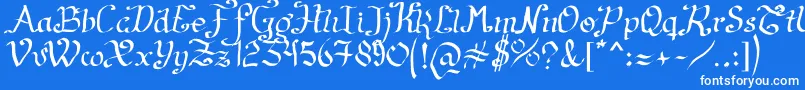 ArtesanР±as2011 Font – White Fonts on Blue Background