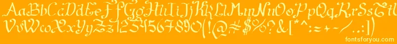 ArtesanР±as2011-Schriftart – Gelbe Schriften auf orangefarbenem Hintergrund