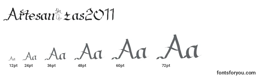 Размеры шрифта ArtesanР±as2011
