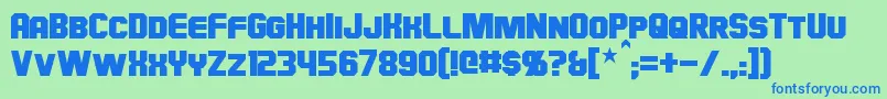 Hauser Font – Blue Fonts on Green Background