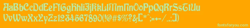 Baldur Font – Green Fonts on Orange Background