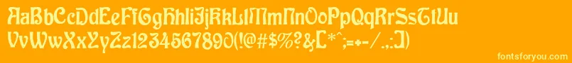 Baldur Font – Yellow Fonts on Orange Background