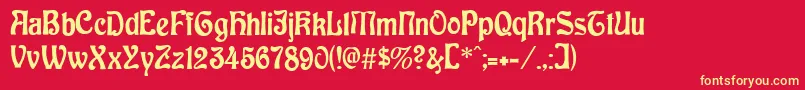 Baldur Font – Yellow Fonts on Red Background