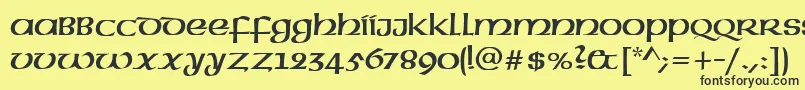 UncialRegular Font – Black Fonts on Yellow Background