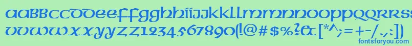 UncialRegular Font – Blue Fonts on Green Background