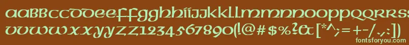 UncialRegular Font – Green Fonts on Brown Background