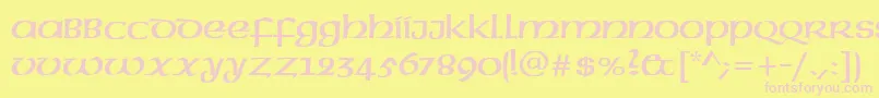 UncialRegular Font – Pink Fonts on Yellow Background