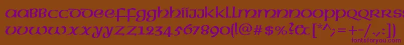 UncialRegular Font – Purple Fonts on Brown Background