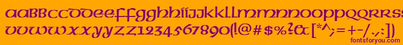 UncialRegular Font – Purple Fonts on Orange Background