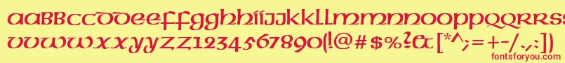 UncialRegular Font – Red Fonts on Yellow Background