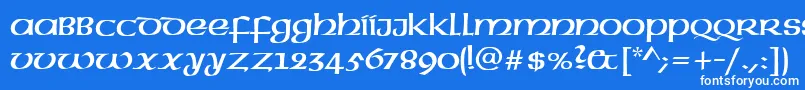 フォントUncialRegular – 青い背景に白い文字