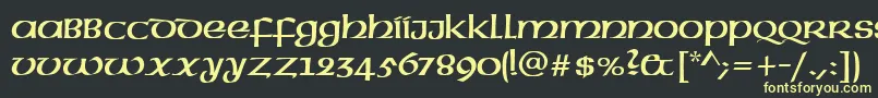 UncialRegular Font – Yellow Fonts on Black Background