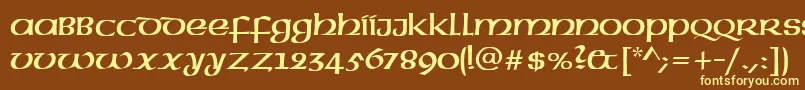 UncialRegular Font – Yellow Fonts on Brown Background