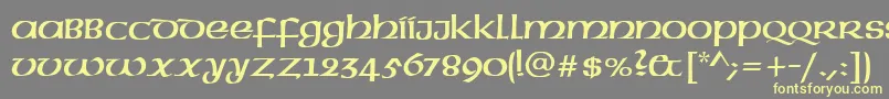 UncialRegular Font – Yellow Fonts on Gray Background