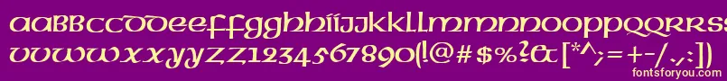 UncialRegular Font – Yellow Fonts on Purple Background