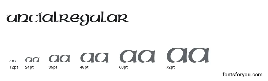 Размеры шрифта UncialRegular