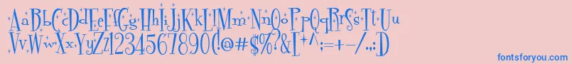 Pudelinka Font – Blue Fonts on Pink Background