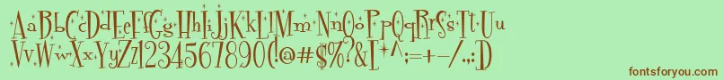 Pudelinka Font – Brown Fonts on Green Background