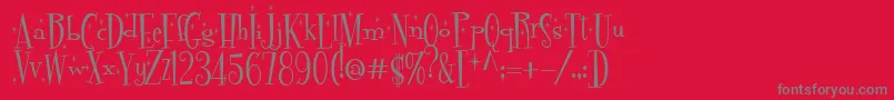フォントPudelinka – 赤い背景に灰色の文字