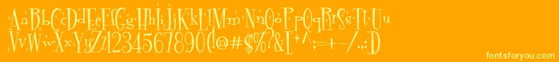 フォントPudelinka – オレンジの背景に黄色の文字