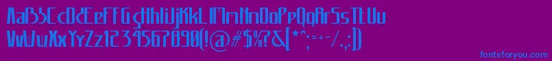 フォントCarannorov – 紫色の背景に青い文字