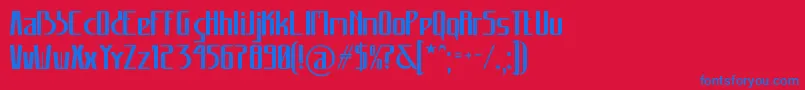 フォントCarannorov – 赤い背景に青い文字