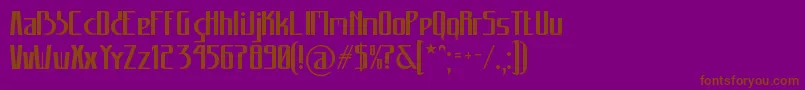 フォントCarannorov – 紫色の背景に茶色のフォント