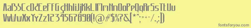 フォントCarannorov – 黄色の背景に灰色の文字